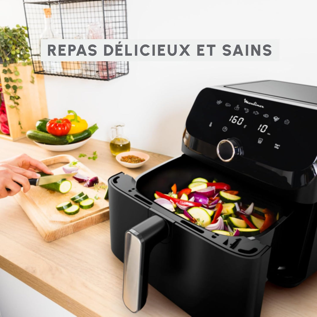 Moulinex Luftfritteuse, sehr grosses Fassungsvermögen von 7,5 l, 8 voreingestellte Programme, kompak