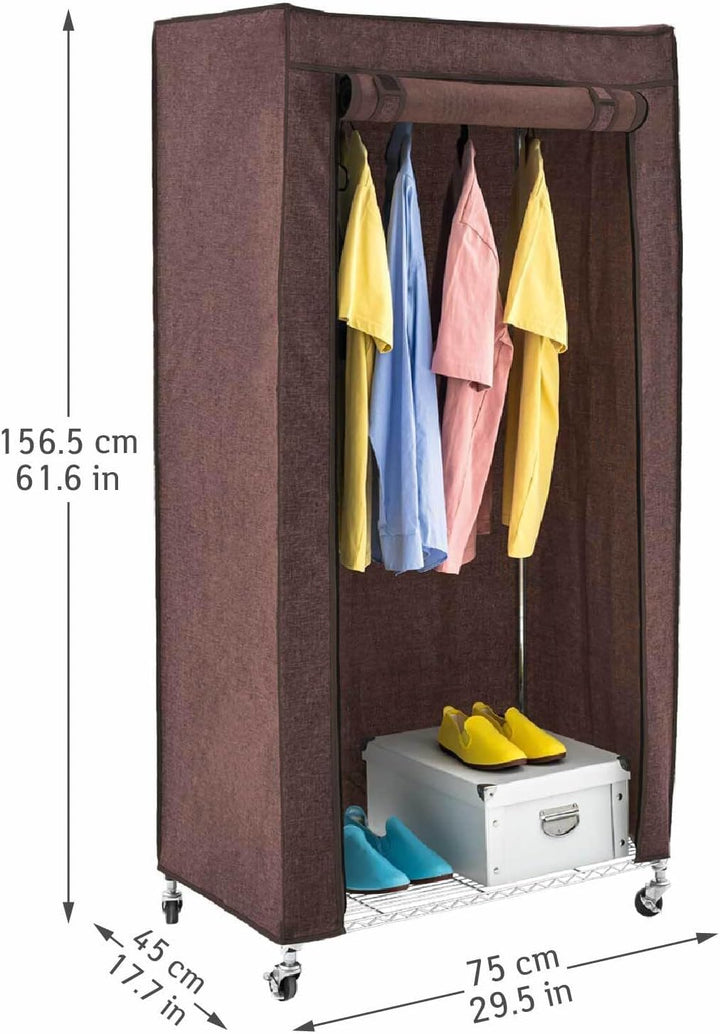 art moon Buffalo Schwerlast Faltschrank Kleiderschrank, Stabil Kleiderschrank auf Rollen mit 2 Ablag