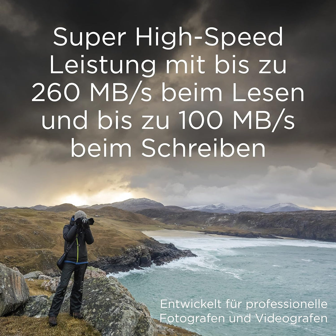 Integral 64GB UHS-II SD-Karte v60 Bis zu 260MB/s Lese- und 100MB/s Schreibgeschwindigkeit SDXC Profe