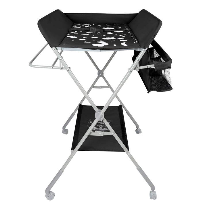 Baby Klappbarer Wickeltisch，Mobiler Wickeltisch mit Rollen und Wickelauflage,Wasserdicht und Höhenve