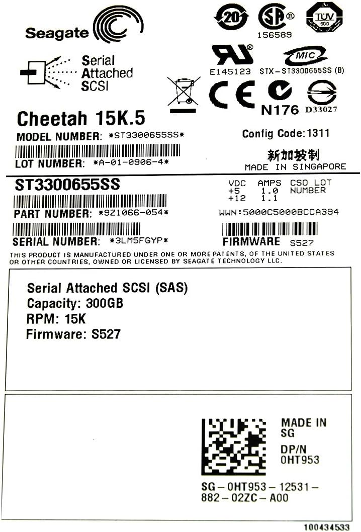 ST3300655SS - SEAGATE HDD 300GB SAS 15K 16MB 3.5''