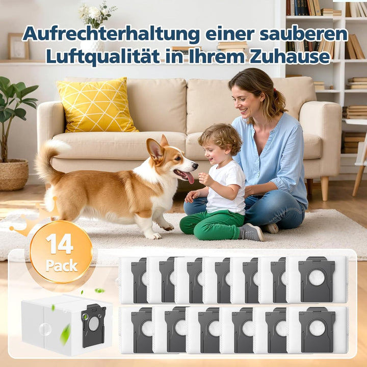 14 Stück Staubbeutel für Dreame L20/X30/X40/X50 Ultra Complete, L10s/L10/L40s/L10s Pro/L40/L50/Aqua1