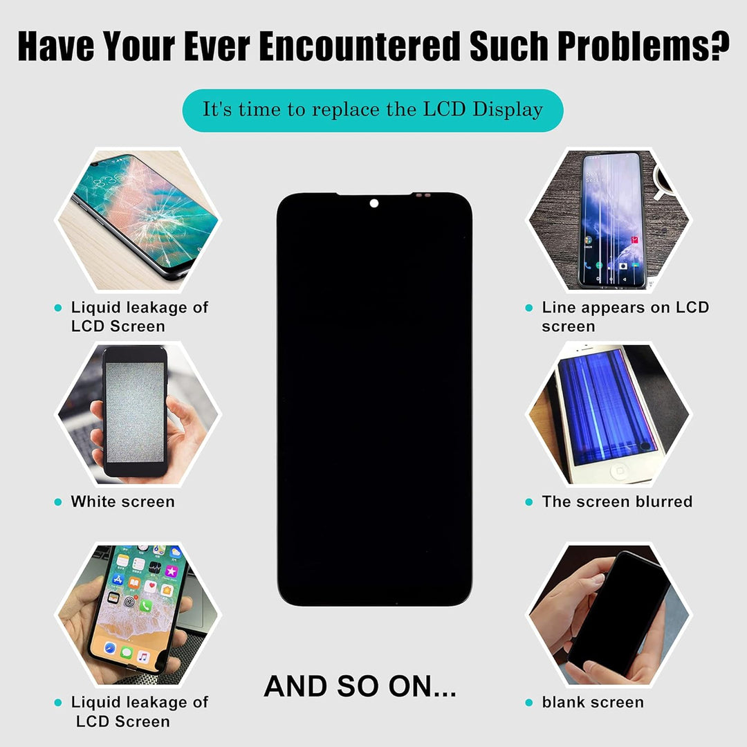 SwarKing LCD Display kompatibel mit Redmi 7 Touch Screen Digitizer (Schwarz ohne Rahmen) Ersatzteile