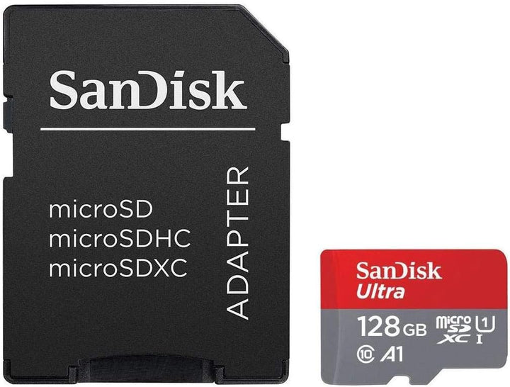 SanDisk Ultra 128GB MicroSDXC Speicherkarte + SD-Adapter mit A1 App-Leistung bis zu 100 MB/s, Klasse