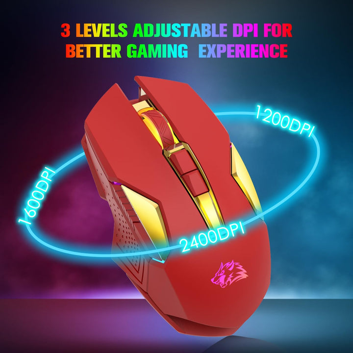 MAGIC-REFINER Kabellose Gaming-Maus, X18-G502, 2,4 G, Computermaus, leises Klicken mit USB-Empfänger