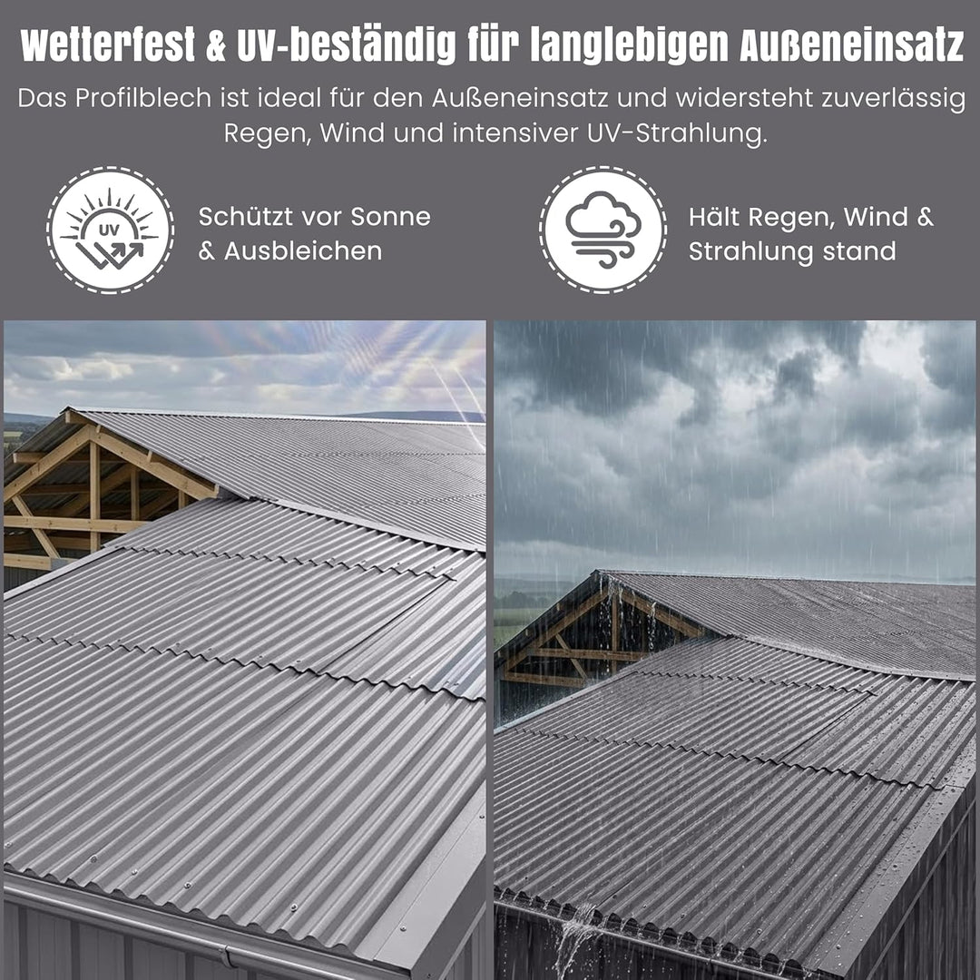 LP Projekt Wellplatten 90×117cm | Robust & wetterfest Wellplatten Dach Kunststoff für Garten & Terra