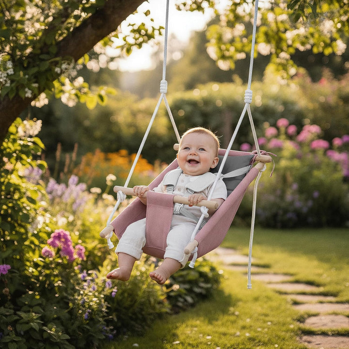 Tulano Hop 40 3in1 Babyschaukel – Mitwachsend durch Sitz- und Liegefunktion – 5-Punkt Sicherheitsgur