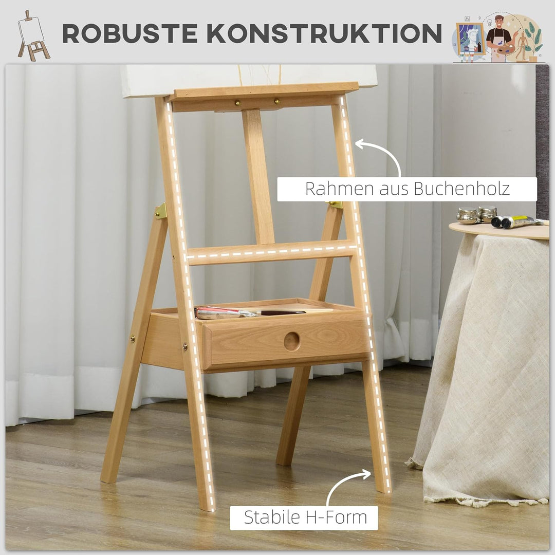 Vinsetto Staffelei Holz Gross 150-190 cm hoch Holzstaffelei für Leinwände bis 92 cm Leinwand Ständer