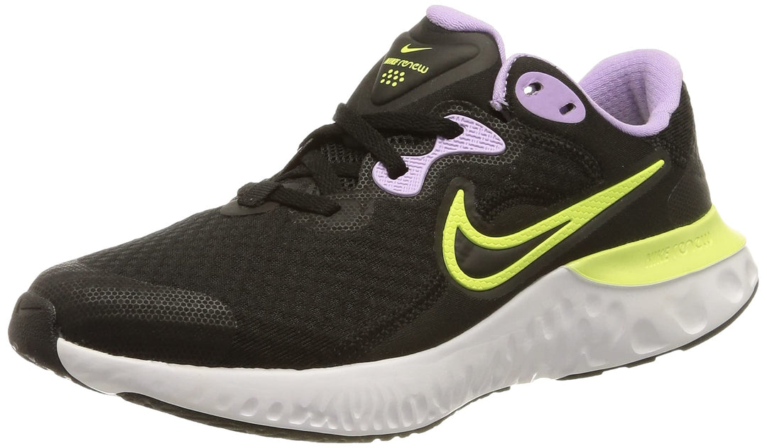 Nike Unisex Kinder Renew Run 2 (Gs) Laufschuh 36.5 EU Black Lt Lemon Twist Lilac White, 36.5 EU Blac