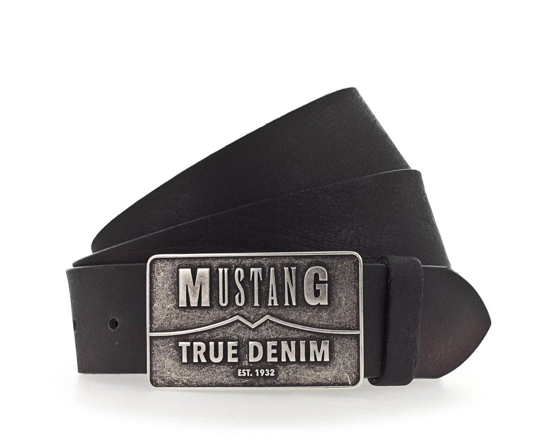 MUSTANG Herren Gürtel Vollrindledergürtel 85 Schwarz, 85 Schwarz