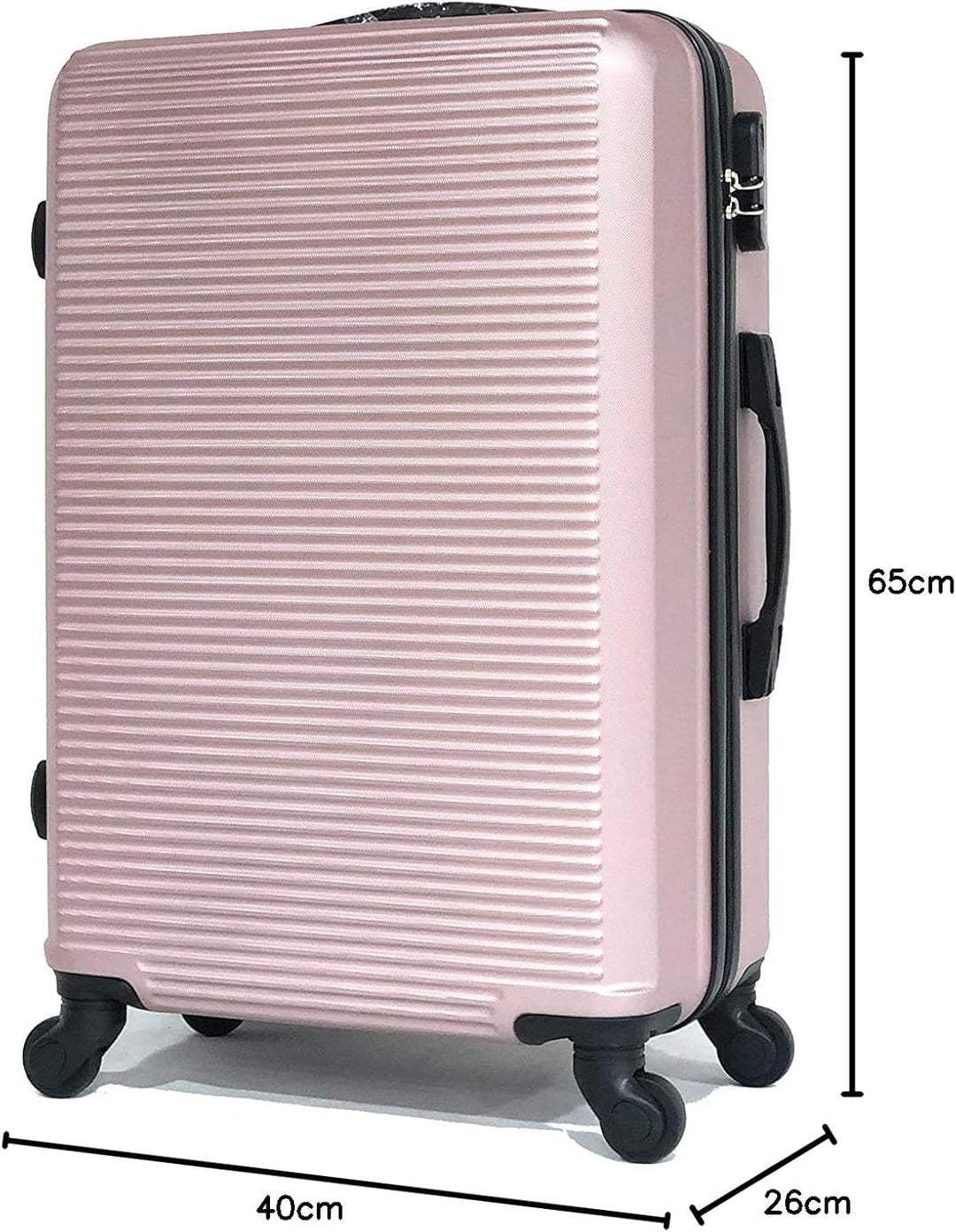 Koffer für mittelgrosse Kabine, gross, mit oder ohne Kosmetiktasche – französische Marke Roségold, 5