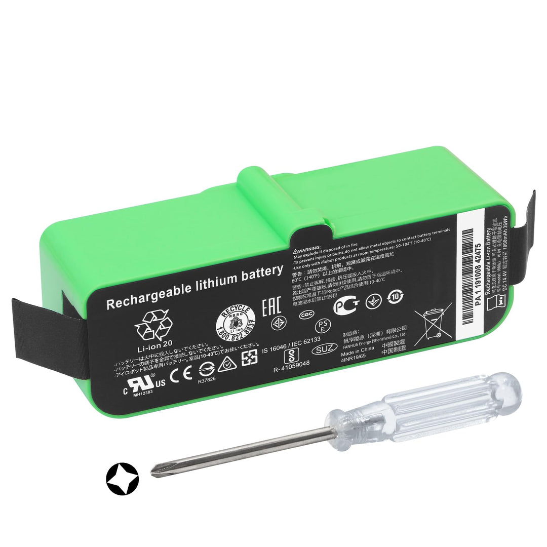 26Wh 1800LI Akku für iRobot Roomba 500 580 595 600 670 680 700 800 900 610 671 675 677 685 690 691 6