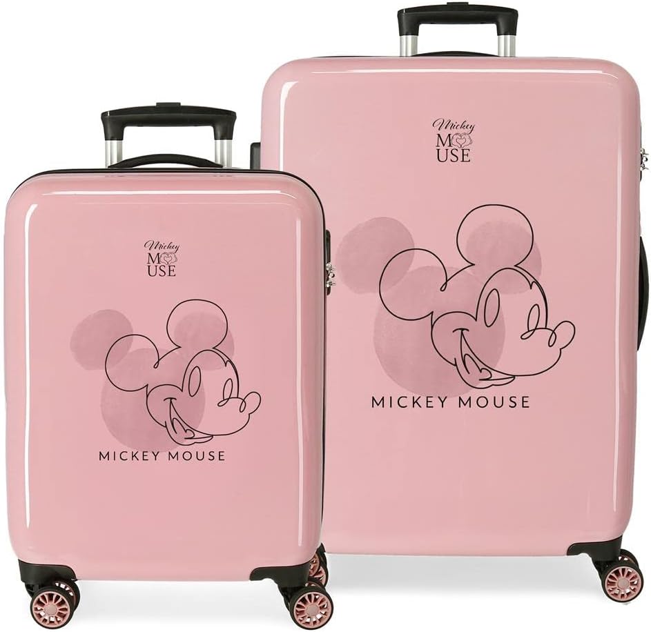 Disney Mickey Outline Koffer-Set, Rosa, 55/68 cm, starr, ABS-Kombinationsverschluss, seitlich, 104 l