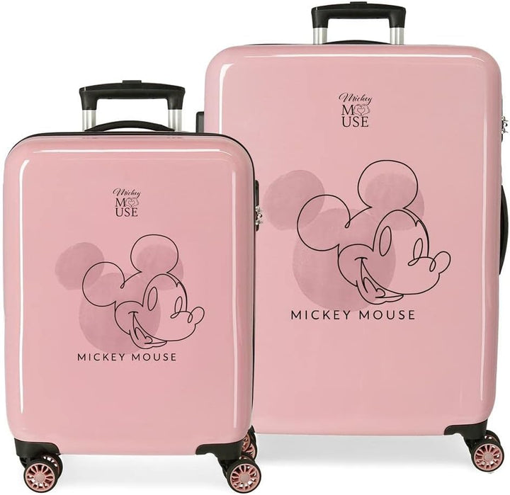 Disney Mickey Outline Koffer-Set, Rosa, 55/68 cm, starr, ABS-Kombinationsverschluss, seitlich, 104 l