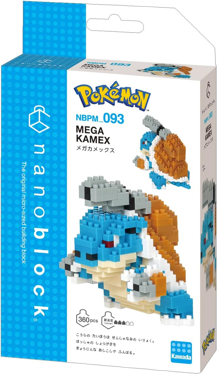nanoblock Klemmbaustein Set Pokémon MEGA-Blastoise 250 Teile, Geschicklichkeitslevel 2, NBPM-093