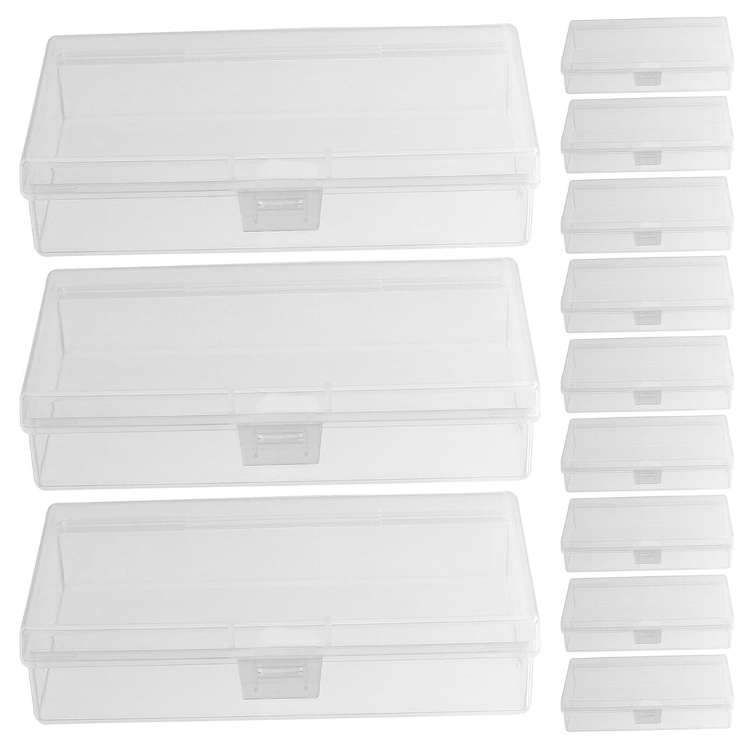 FOMIYES 12 Stück Pack Transparente Rechteckige Aufbewahrungsboxen aus Robustem PP Kunststoff mit Kla