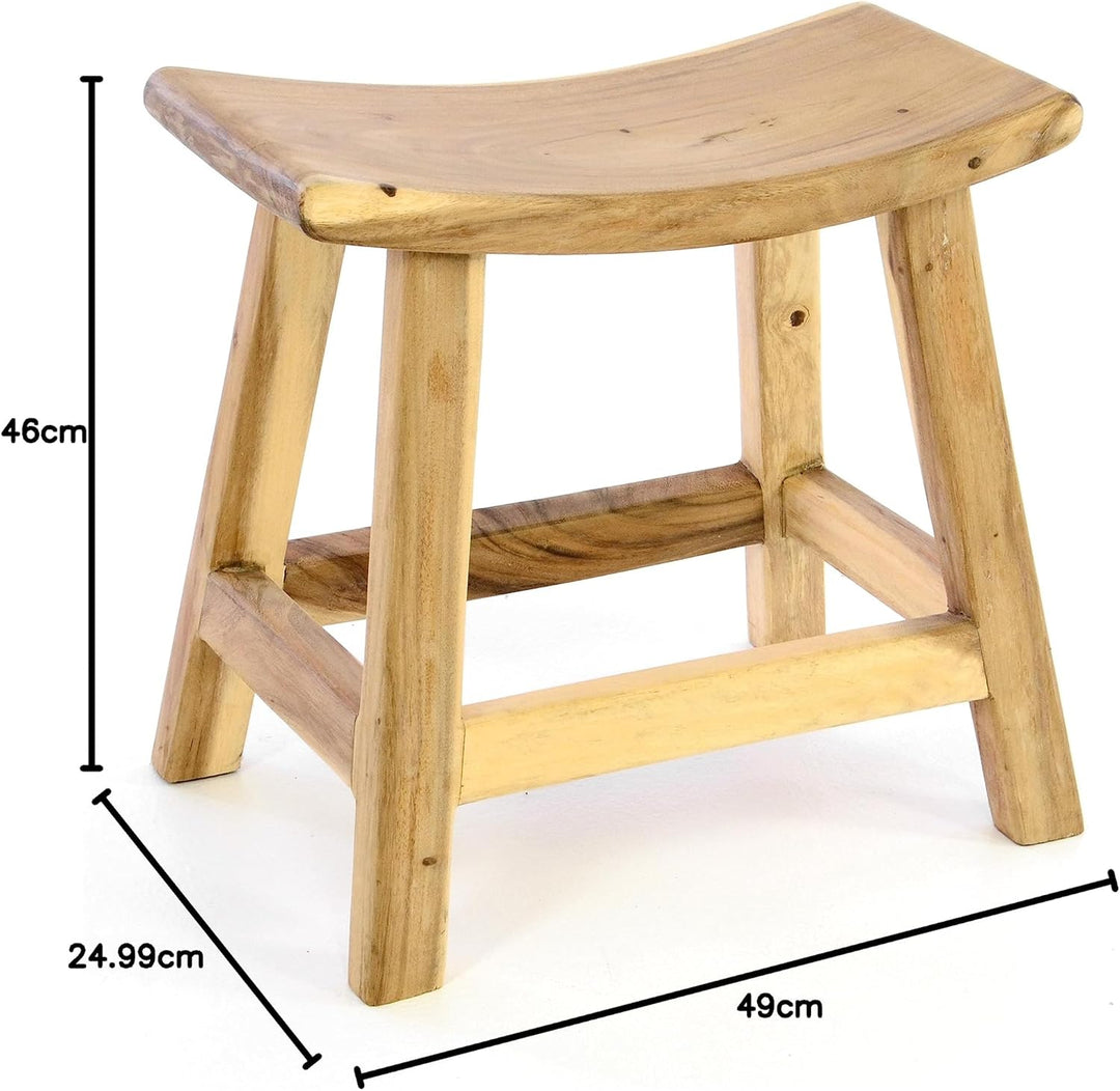 Divero Hocker aus Suar Holz Holzhocker Sitzhocker massiv unbehandelt