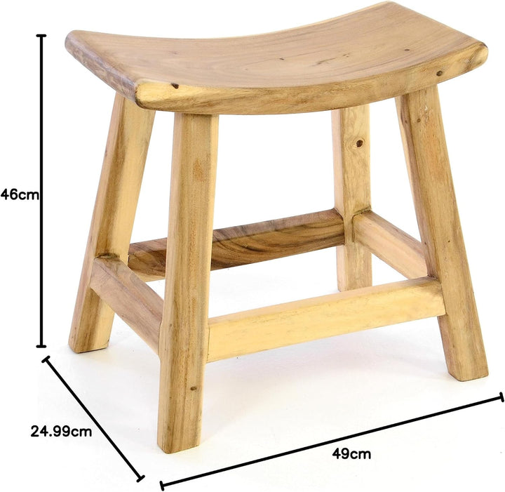 Divero Hocker aus Suar Holz Holzhocker Sitzhocker massiv unbehandelt