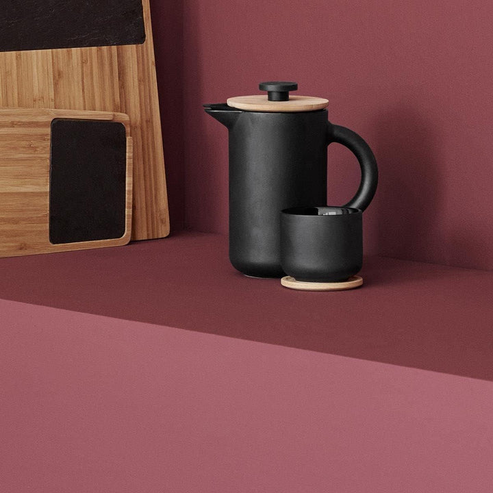 Stelton Teebecher Theo - Trinkbecher für Tee, Kaffee & heisse Schokolade - Steinzeug, gusseiserne Au