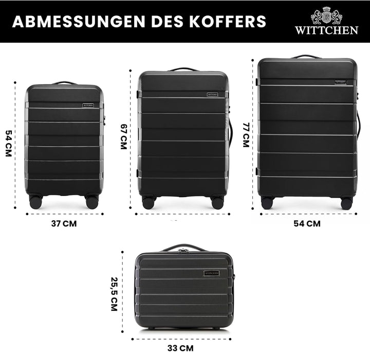 WITTCHEN COMODO Line Koffer Handgepäck Gepäck-Set aus ABS Teleskopgriff TSA Schloss 4 Doppelräder Sc