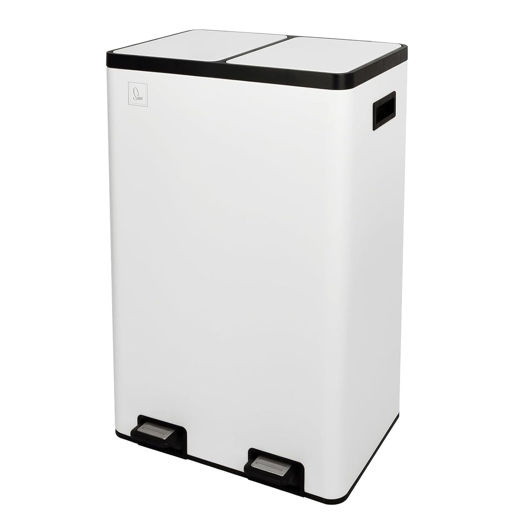 SVITA TMH2X30 Mülleimer 60L Mülltrennsystem 2 Fächer 2x30L Softclose-Deckel Pedal versteckbar Kunsts