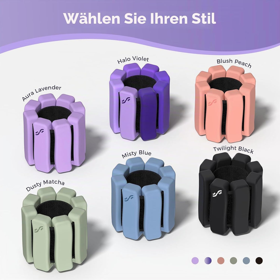 Sportneer tragbare Gewichtsmanschetten – 2er-Set (Jeweils 1 kg) für Damen und Herren, modisches knöc