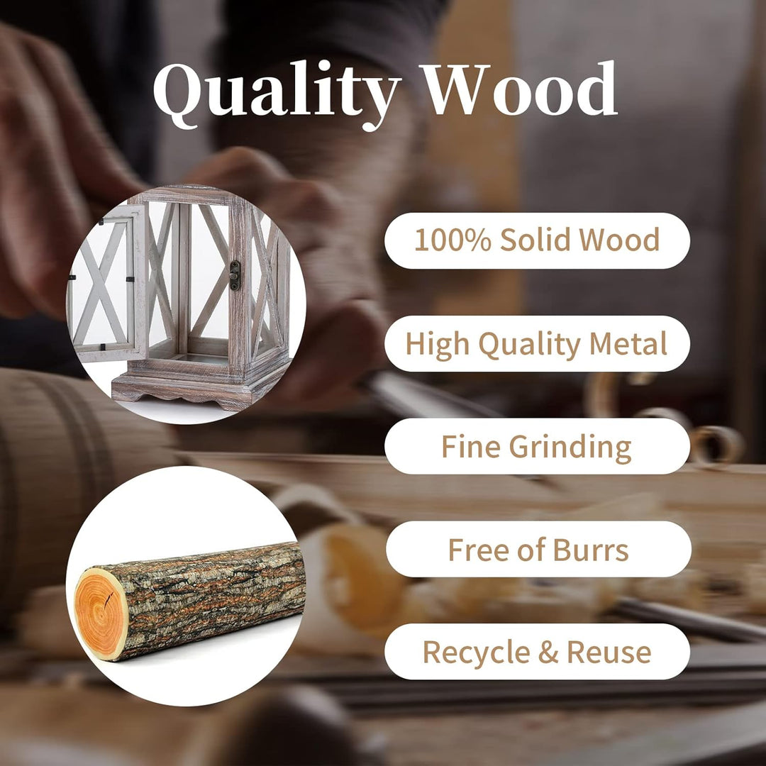 Sziqiqi Laterne Kerzenhalter Vintage Windlicht Laterne Holz Metall Dekorative Windlichthalter für Dr