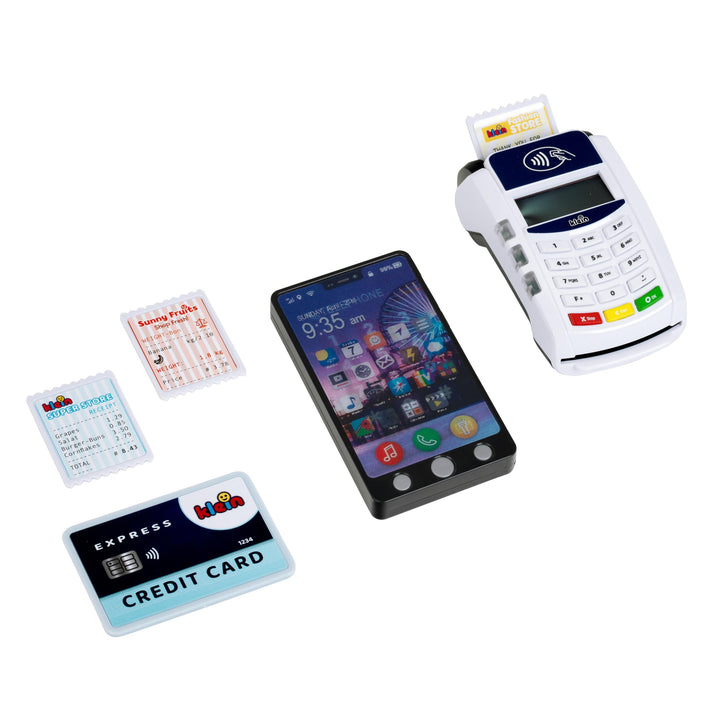 Theo Klein 7274 PoS Terminal und Kinder Handy Smartphone Mit Licht, Sound und kontaktloser Bezahlfun