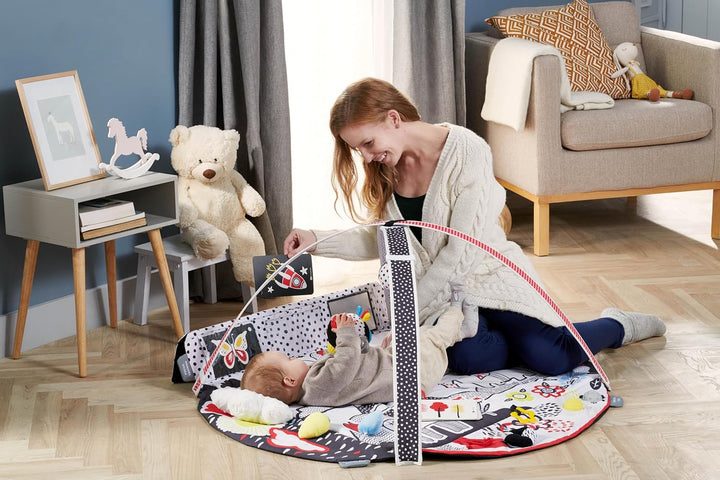 Kinderkraft Spielmatte 4SMART, Kontrastreiche sensorische, Lernmatte, Erlebnismatte, Krabbeldecke, S