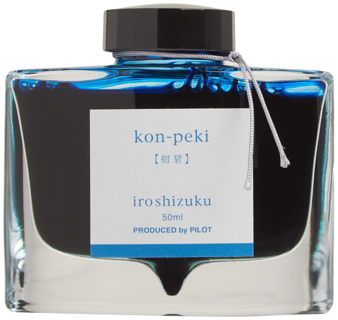 Pilot Iroshizuku 69212 Füllfederhalter-Tinte, Kon-Peki, Dunkelblau (Türkisblau), 50 ml Flasche cerul
