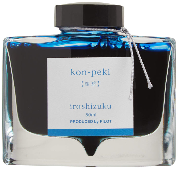 Pilot Iroshizuku 69212 Füllfederhalter-Tinte, Kon-Peki, Dunkelblau (Türkisblau), 50 ml Flasche cerul