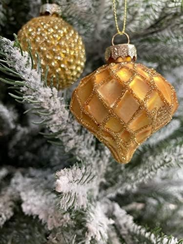 MC-Trend 12er Set edle Luxus Glas Weihnachtskugeln Ø 6cm Weihnachtsbaum Kugeln Christbaumkugeln Weih