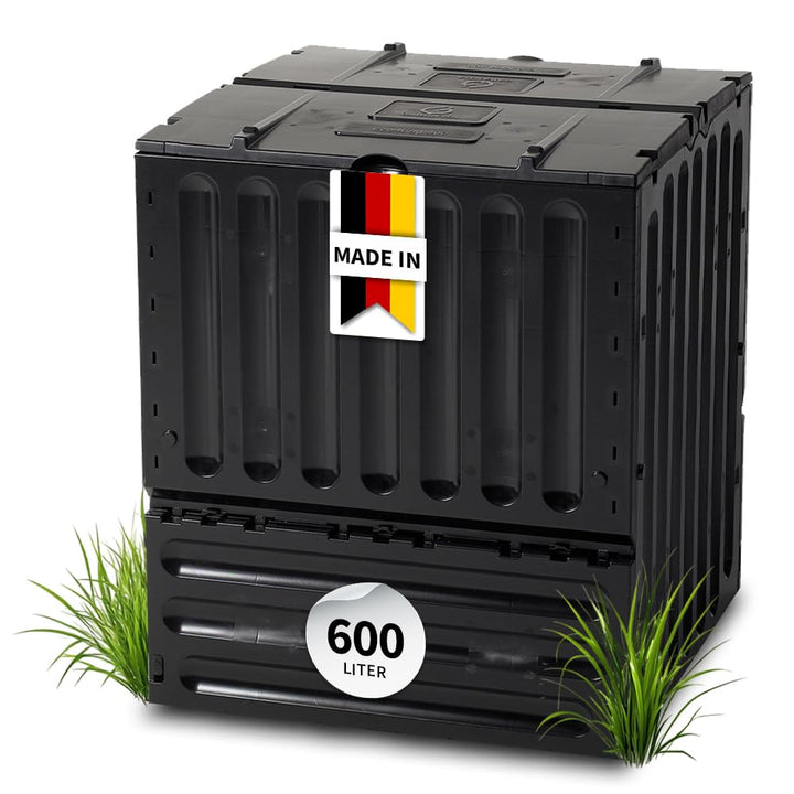 Geschlossener Schnell-Komposter 600 Liter: ECO-King, schwarz, aus 100% recyceltem PP, Made in