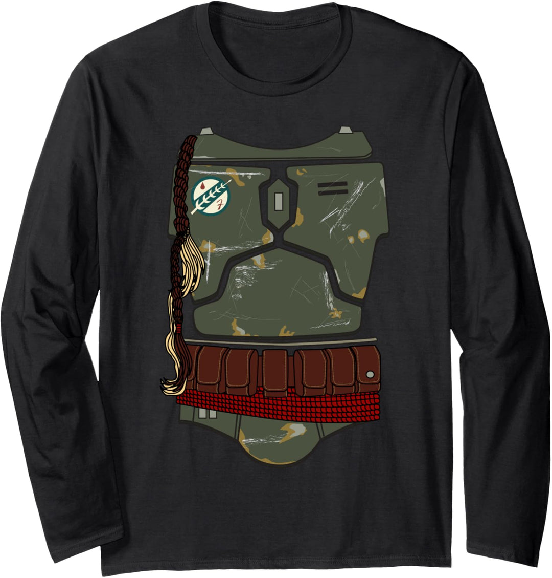 Star Wars Distressed Boba Fett Armor Langarmshirt