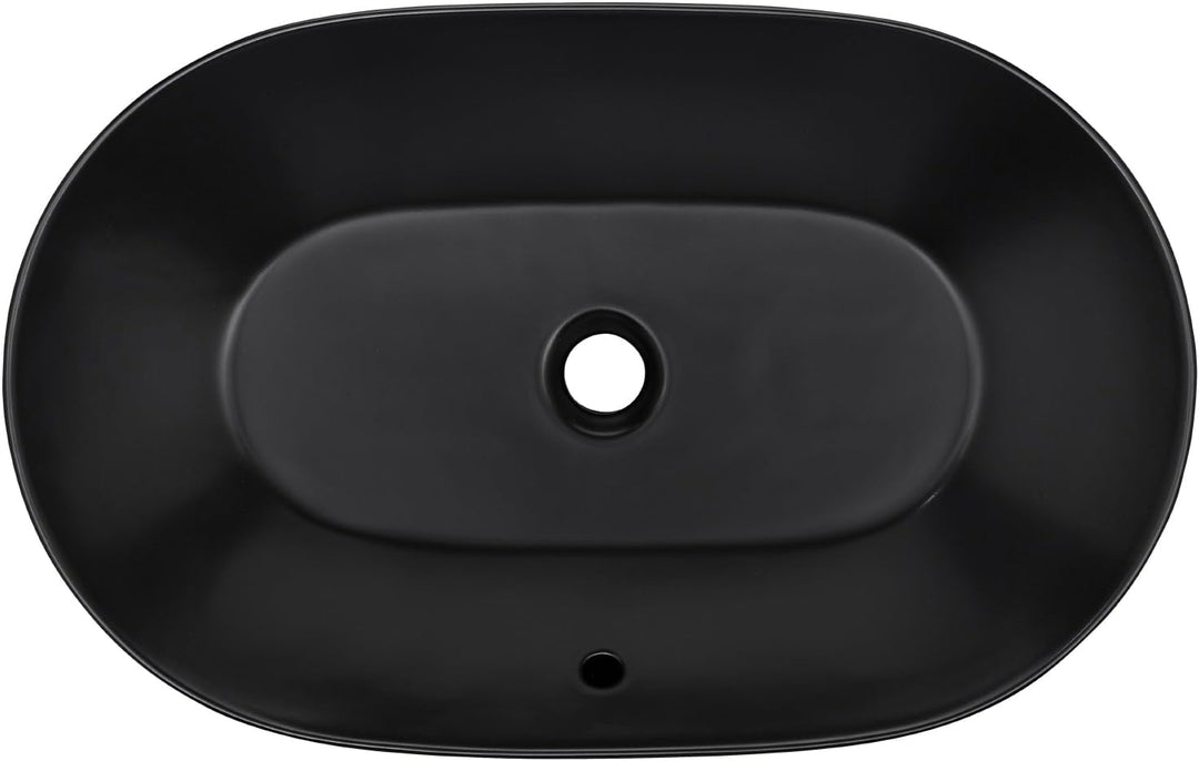 Schöner Wohnen Kollektion Aufsatz-Waschbecken 60 cm Sati, schwarzer Waschtisch abgerundet, Keramikwa