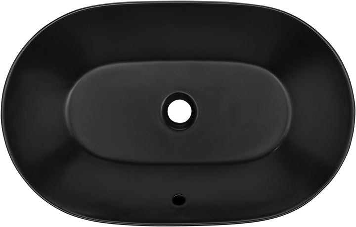Schöner Wohnen Kollektion Aufsatz-Waschbecken 60 cm Sati, schwarzer Waschtisch abgerundet, Keramikwa