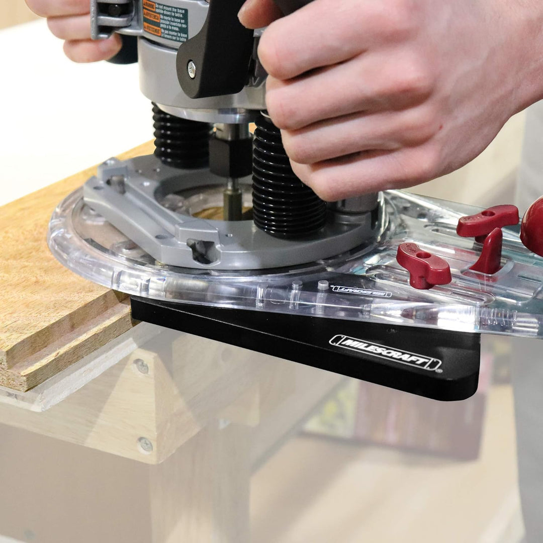 Milescraft 1224 Edge & Mortise Guide - Universal Router Guide for Straight or Cylindrical Edges - Bu