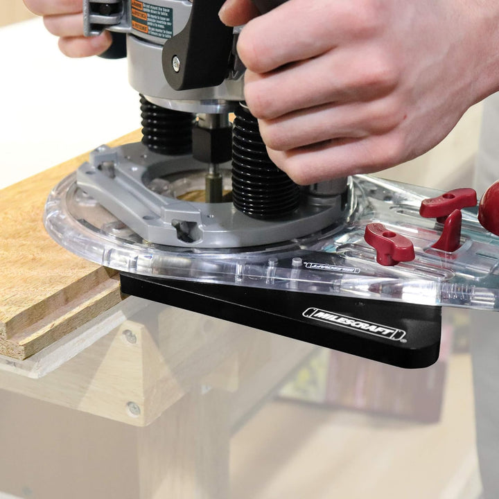 Milescraft 1224 Edge & Mortise Guide - Universal Router Guide for Straight or Cylindrical Edges - Bu