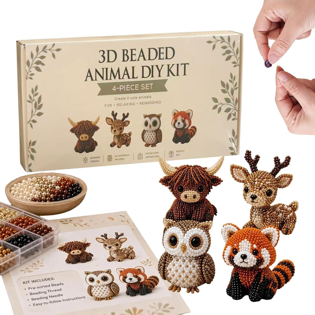 Lezaota 3D-Perlen-Tiere, Perlen-Bastelset, 3D-Perlen-Tier-Bastelset, winzige Perlen, Tier-Bastelset
