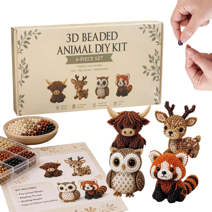 Lezaota 3D-Perlen-Tiere, Perlen-Bastelset, 3D-Perlen-Tier-Bastelset, winzige Perlen, Tier-Bastelset