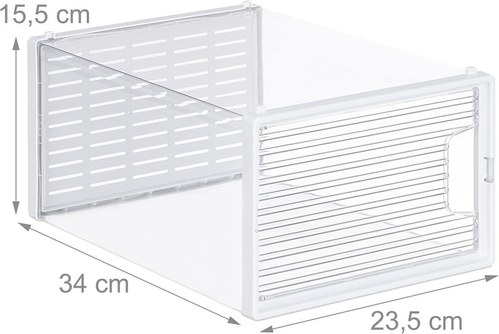 Relaxdays Schuhboxen 6er Set, Schuhorganizer, stapelbar, Schuhe bis Gr. 45, Lüftungsschlitze, faltba