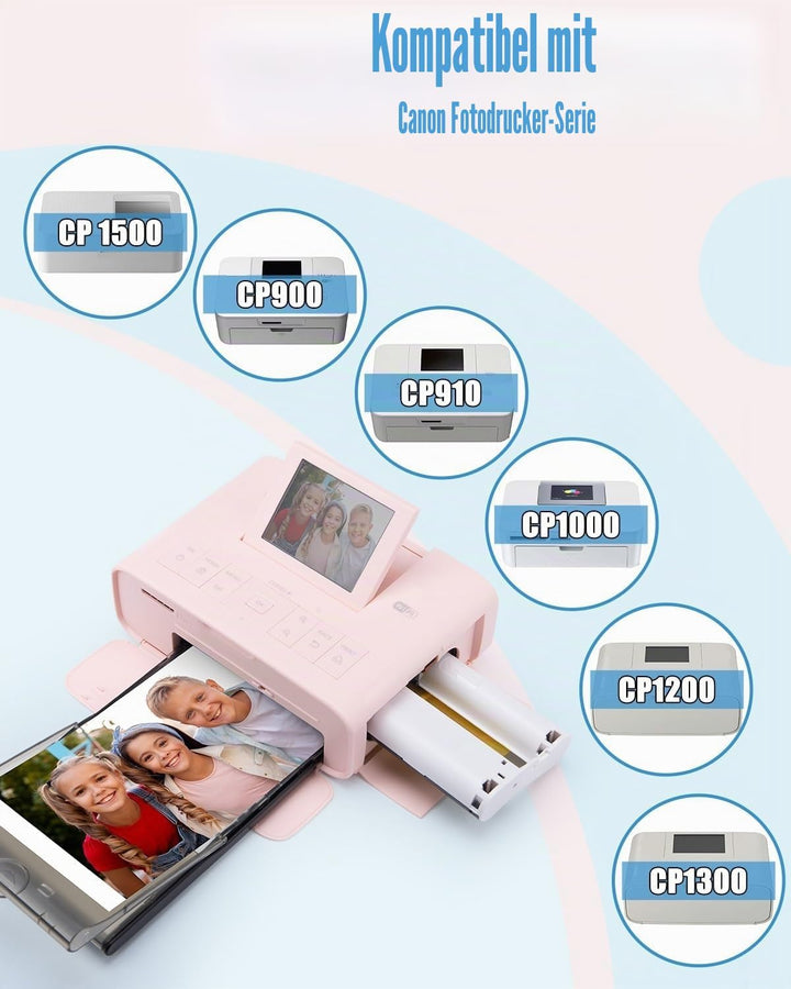 Oozmas Ersatz Canon Selphy CP CP1300 CP1200 CP910 CP800 Fotopapier KP-108IN 3115B001(AA) kompatibel
