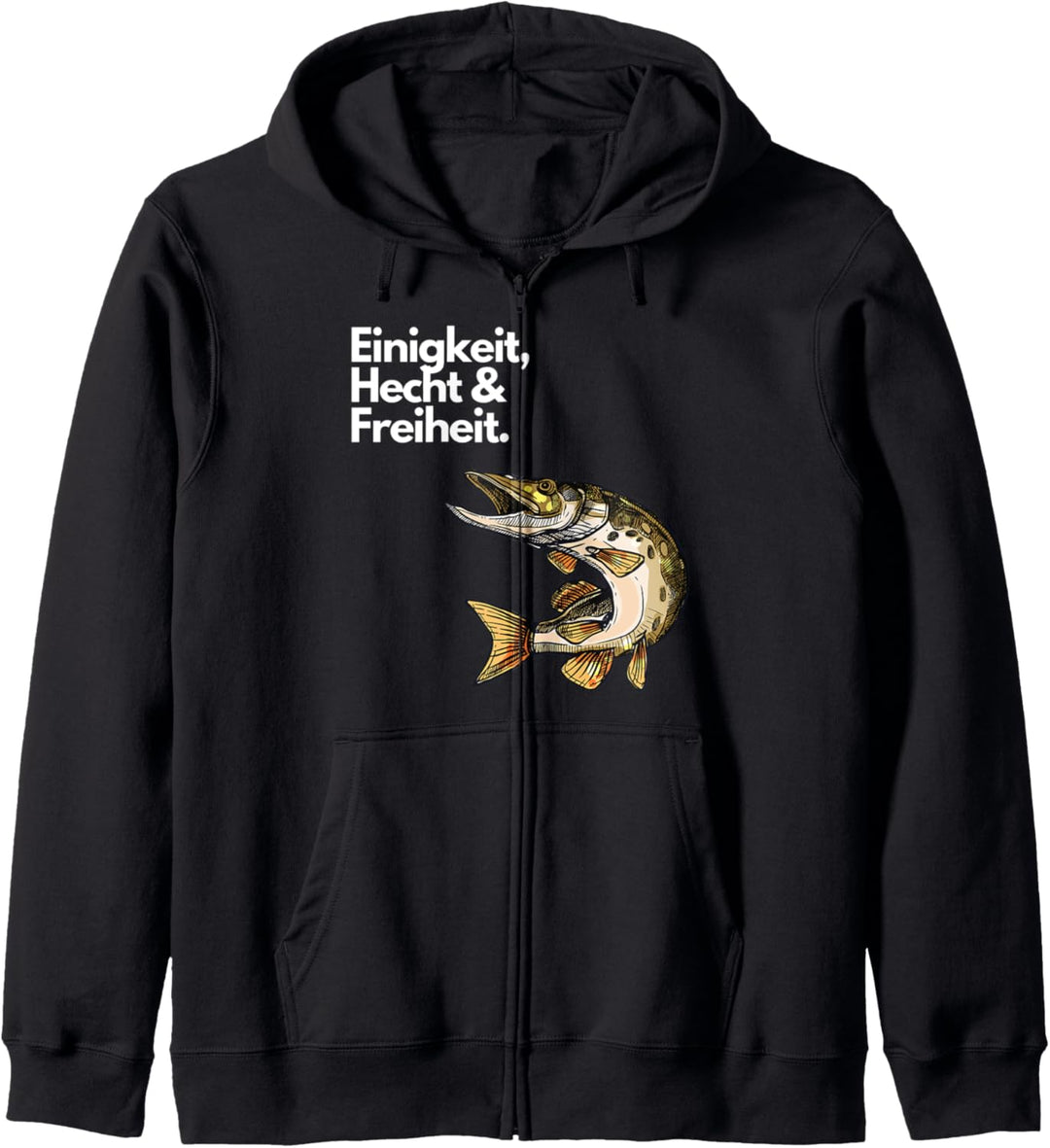 Einigkeit Hecht und Freiheit Angeln Angler Kapuzenjacke