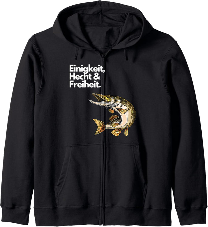 Einigkeit Hecht und Freiheit Angeln Angler Kapuzenjacke