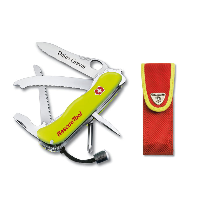 Victorinox® RESCUE TOOL mit persönlicher Gravur Motive Slogen Logos mehrfarbig personalisiert mit Lo