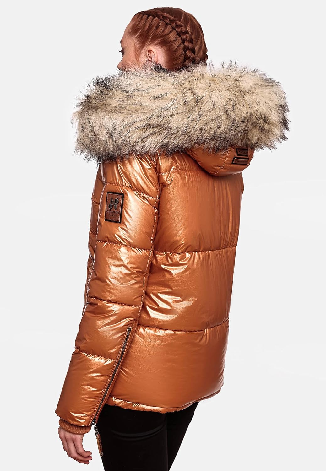 Navahoo Damen Winterjacke Steppjacke warm mit Kunstfellkapuze Tikunaa XS-XL S Rusty Cinnamon, S Rust