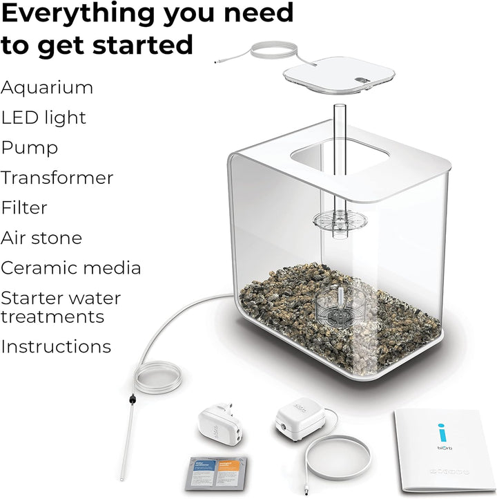 biOrb 72034 FLOW 30 LED in weiss – elegantes Design-Aquarium Komplett-Set mit Filter-System, LED-Bel