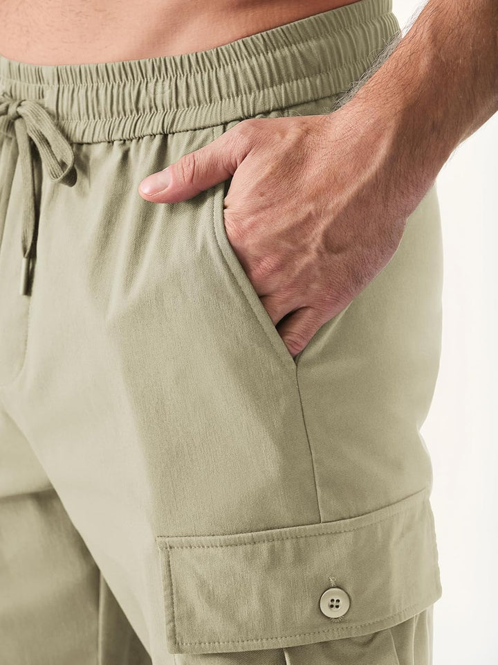 JMIERR Cargohose Herren Lang Jogger Sporthose Elastischer Taille mit Kordelzug Sweatpants Herren mit