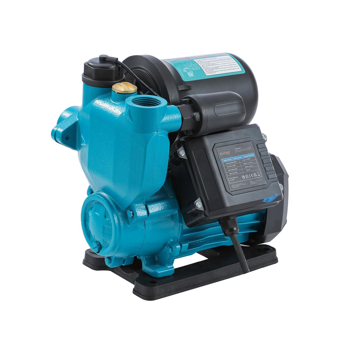 KATSU Wasserpumpe Hauswasserwerk Gartenpumpe 370W, Abschaltautomat mit einstellbarer Druckregelung,