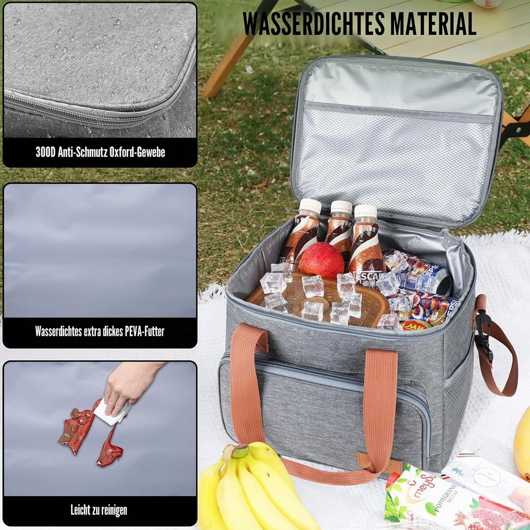 18.6L Kühltasche klein unterwegs, Isolierte Cooler Bag Lunchtasche faltbar für Herren und Damen, Wie